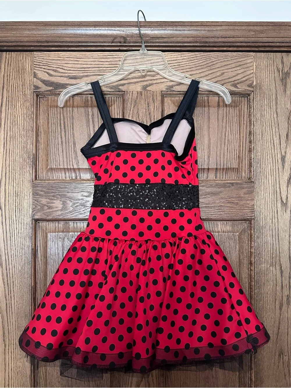 Weissman Red and Black Polka Dot Dance Dress